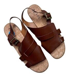 KORKS by Kork Ease Women's 10 Fallon Brown Platform Sandal Shoes Buckle NEW